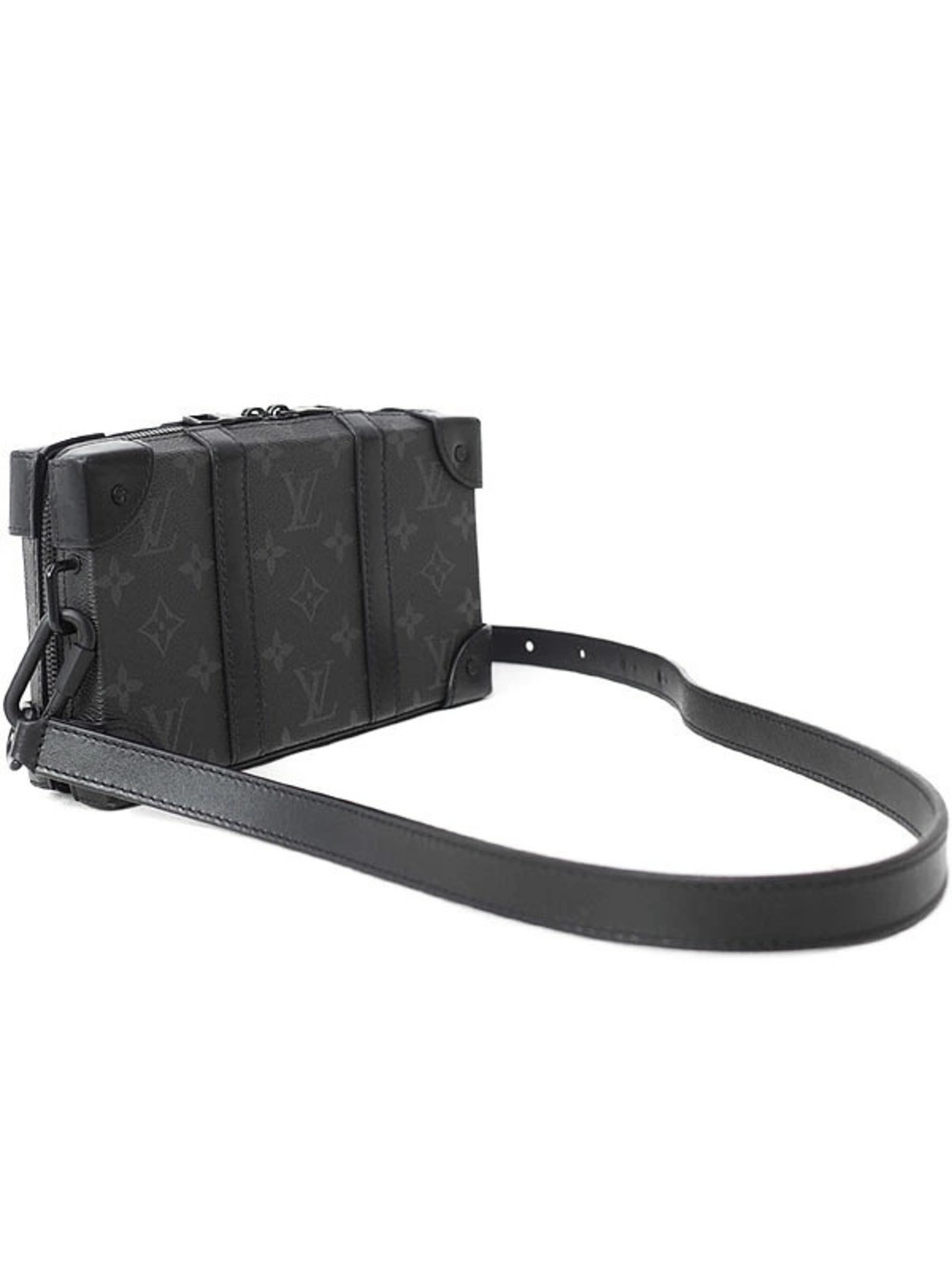 Louis Vuitton Shoulder Monogram Trunk Bag Black Wallet Soft Eclipse Black